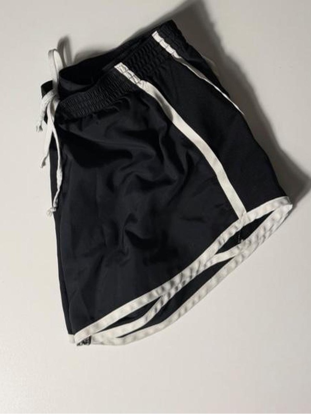 Black retro track shorts